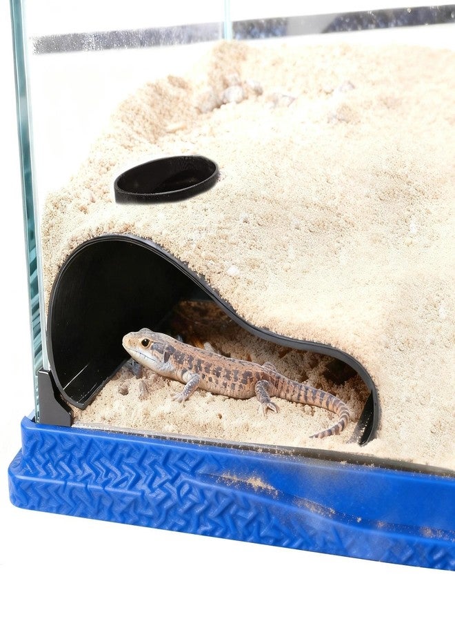 Hollima Black Reptile Underground Cave Viewing Hide Lizard Hognose Leopard Snake Gecko Hideout Habitat Tank Enrichment Reptile Decoration Accessories Ornaments Supplies - Image 1